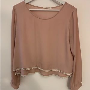 Peach long sleeve blouse